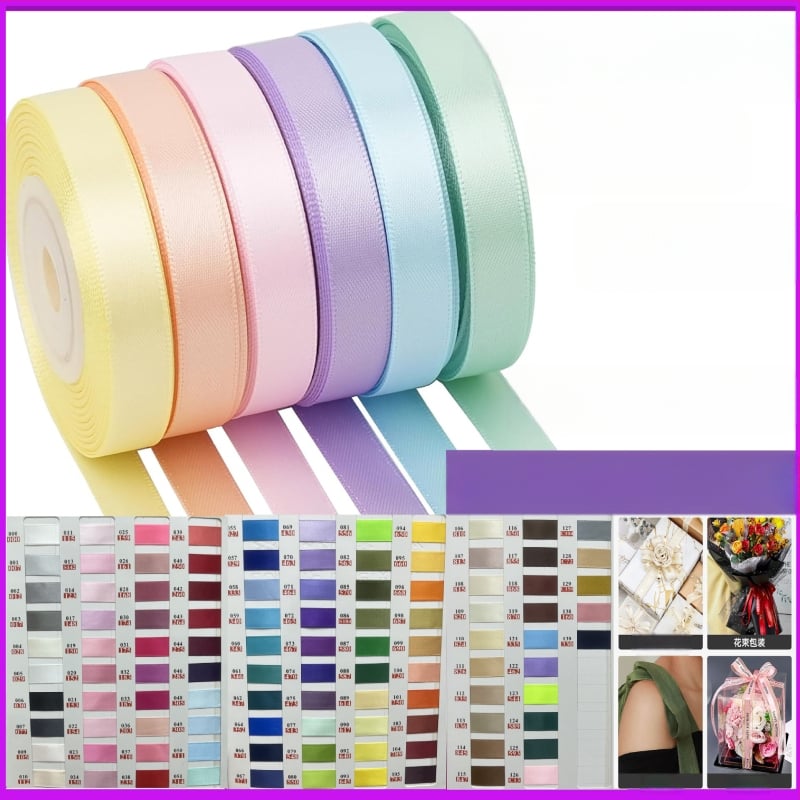 Κορδέλα από πολυεστέρα μονόπλευρη με φιόγκο και ανθώδες μοτίβο, μάρκα Fusheng, για συσκευασία δώρων, γάμους και αξεσουάρ μαλλιών