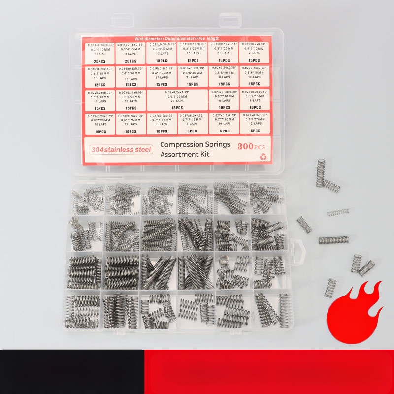 Комплект компресионни пружини от 304 неръждаема стомана, 300 бр.
