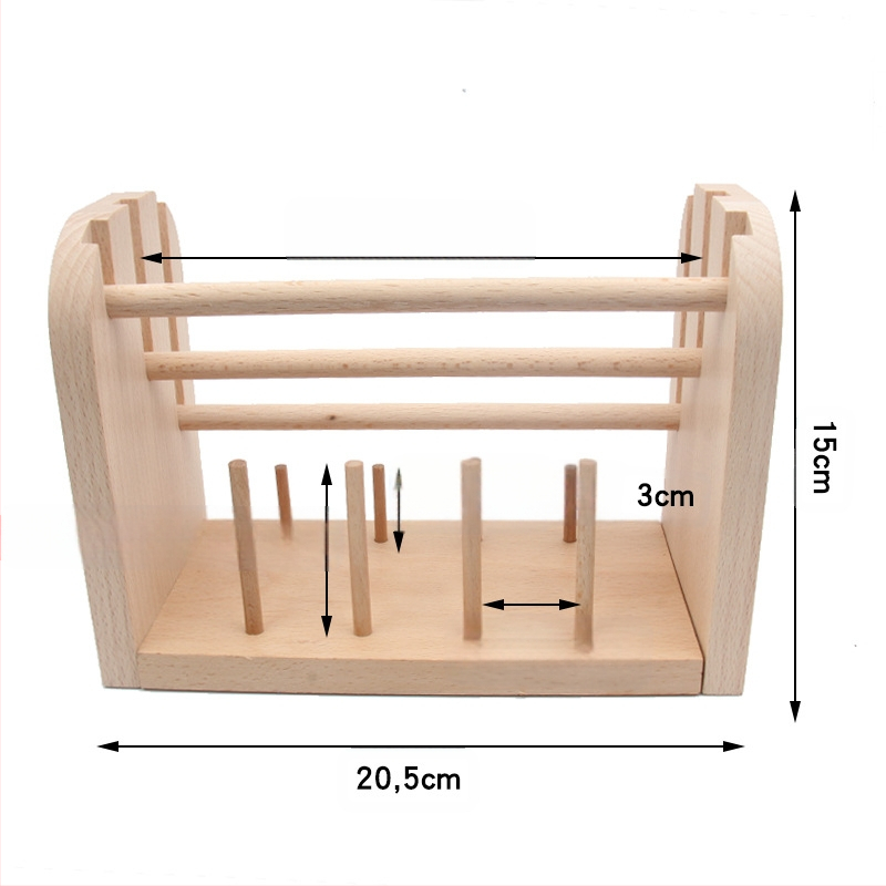 Дървена рамка за бобини за бродерия, 11-осова, DIY стил; Материал: бук; Тип плат: Друг CT
