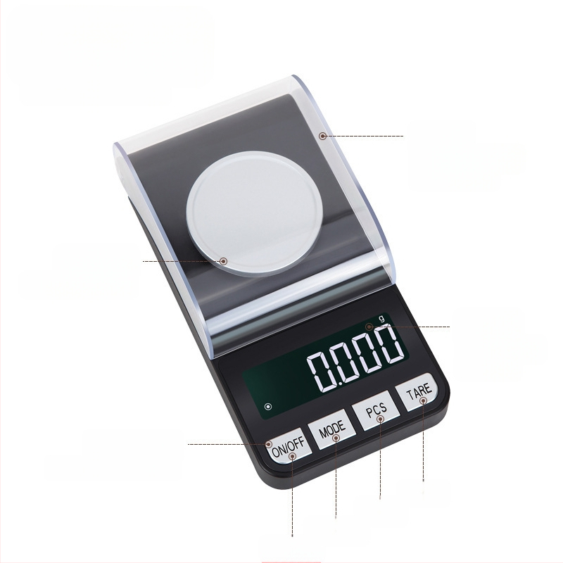 CX-188A juvelyrinių dirbinių elektroninės svarstyklės — tikslumas 0.001 g, matavimo diapazonas 0.005–100 g, elektroninės svarstyklės, maitinimas USB/AAA