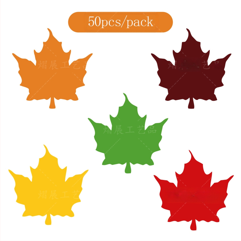 Поздравителна картичка с дизайн на кленов лист, хартия, печат, пасторален стил, за Деня на благодарността.