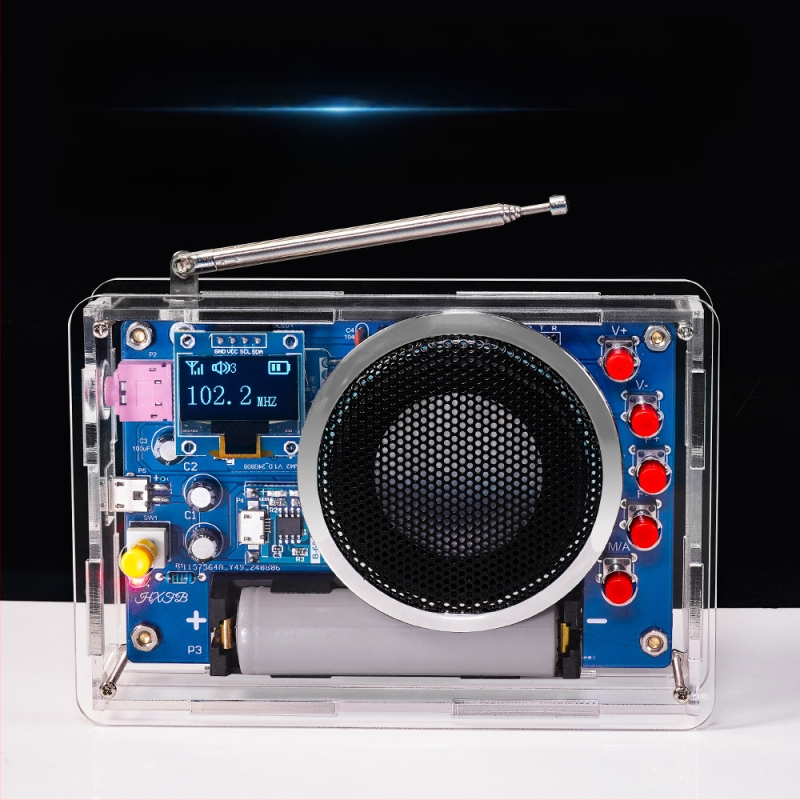 Kiti za sastavljanje radija s OLED zaslonom – ponovno punjivi FM sklop za DIY projekte