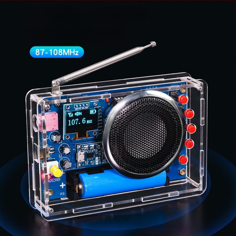 Kiti za sastavljanje radija s OLED zaslonom – ponovno punjivi FM sklop za DIY projekte