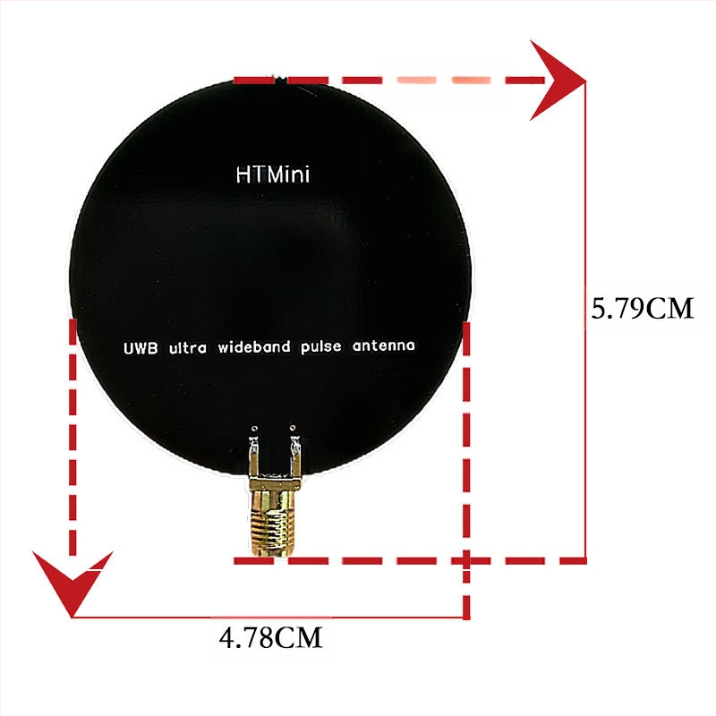 Htmini UWB еднополюсна импулсна антена, 2.4–10.5 GHz, широкополосна антена
