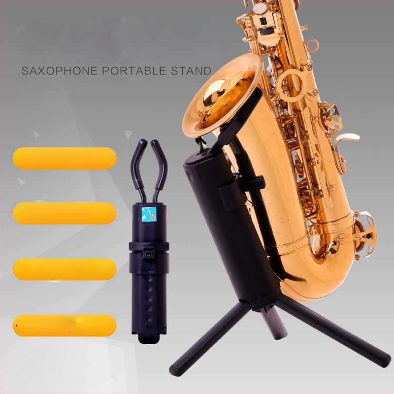 Nešiojamas sulankstomos saksofono laikiklis – plastiko ir metalo konstrukcija, modelis LD231, skirtas saksofono laikymui, su įtrauktu saugojimo krepšiu