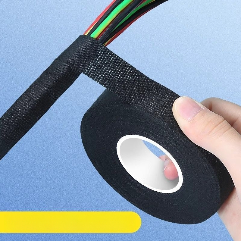 Bandă izolatoare pentru cablurile auto cu flanelă, rezistentă la temperaturi, uzură, ignifugă, izolare fonică, bază de polipropilenă (BOPP)