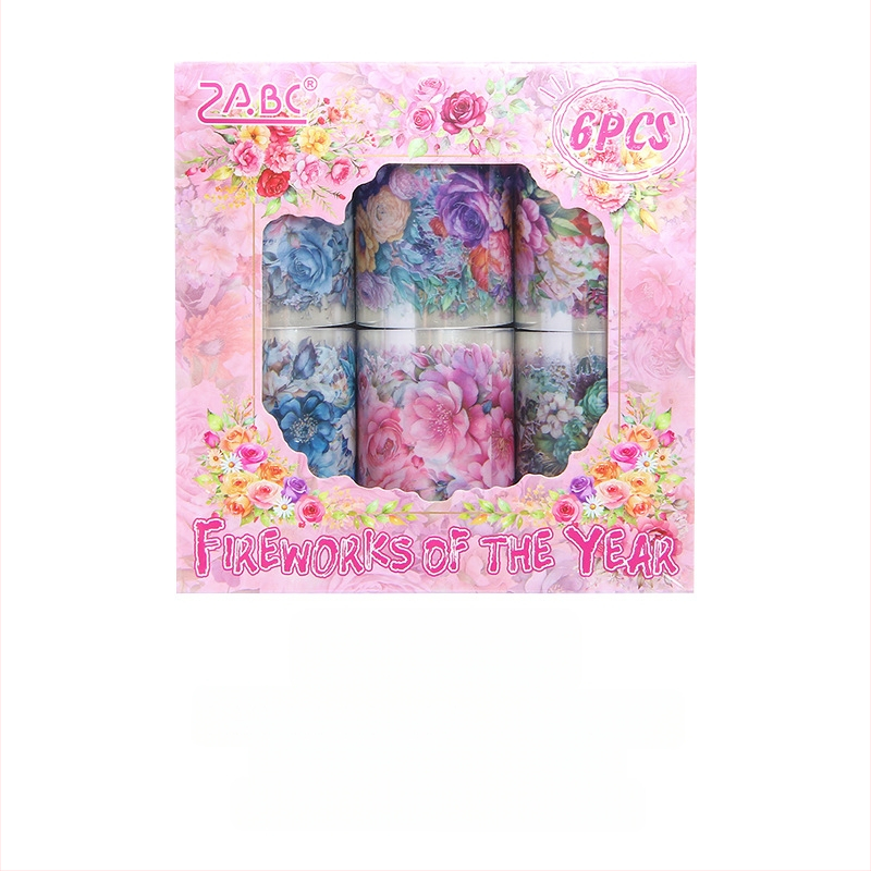 Διαφανές σετ PET ταινιών για DIY ημερολόγιο με εκτυπωμένα λουλούδια και αυτοκόλλητα σε μοντέρνο μινιμαλιστικό στυλ