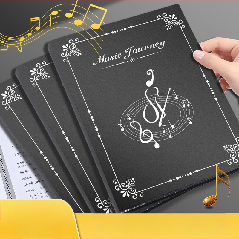 Папка за нотни партитури с прозрачно вътрешно джобче и водоустойчив документ пакет; покрита хартия, дебелина 0,55 мм, 20/30/40 страници