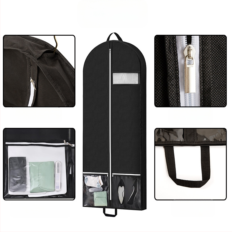 Чанта за облекло от нетъкан текстил с два джоба – дишаща, прахозащитна и влагоустойчива, за пътуване и дома