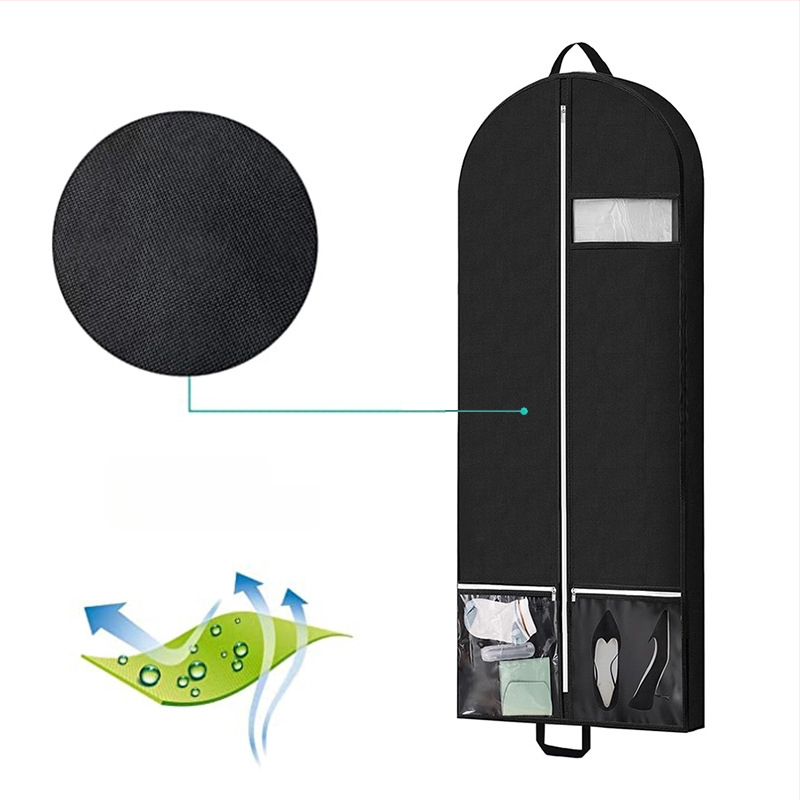 Чанта за облекло от нетъкан текстил с два джоба – дишаща, прахозащитна и влагоустойчива, за пътуване и дома