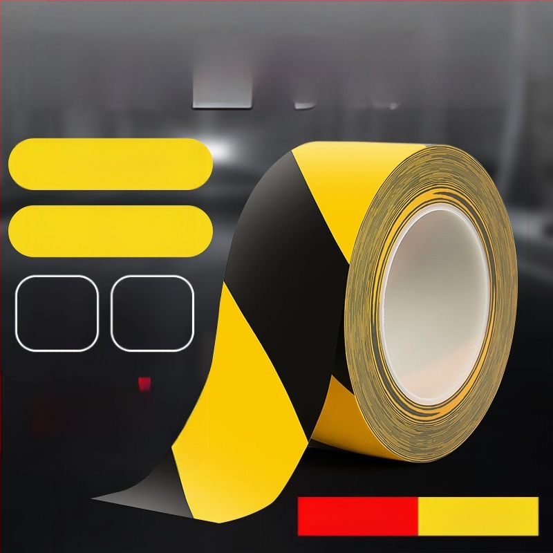 Κίτρινο-Μαύρη προειδοποιητική ταινία για επισήμανση δαπέδου, Hongjie, PPE υλικό, πάχος 0,13 mm, κατάλληλη για σκάλες, διαδρόμους, σήμανση θέσεων στάθμευσης και εργαστηρίων
