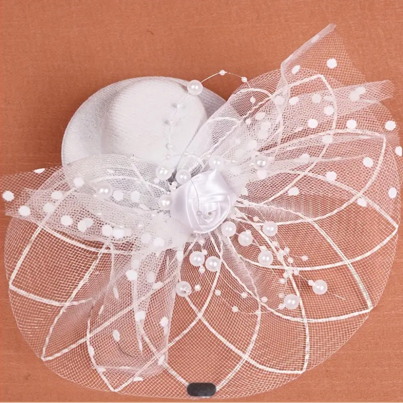 Аксесоар за глава от мрежеста материя, булчински воал, ръчна изработка, щипка за коса тип duckbill, винтидж стил Републиканска Китайска епоха