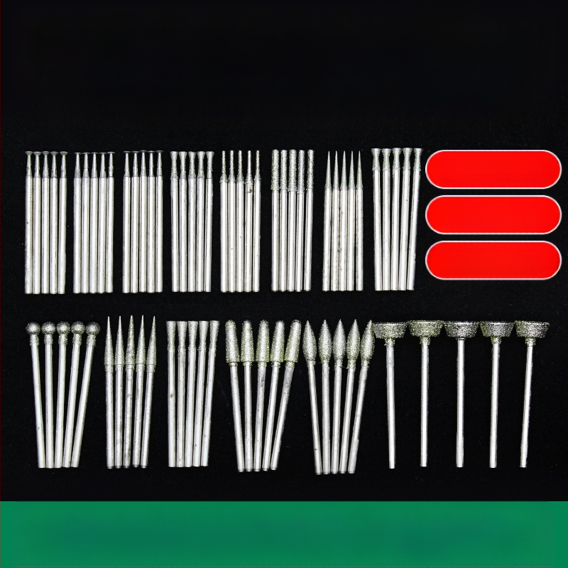 Jado karpymo įrankių rinkinys su deimantinėmis galvutėmis | Prekės ženklas Ming Hao; Modelis: Carving needle suit; Medžiaga: Deimantas; Pritaikymas: Nefrito karpymas