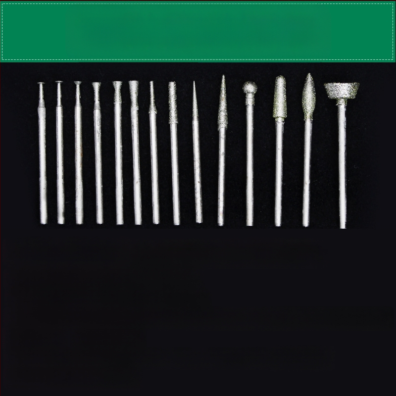 Jado karpymo įrankių rinkinys su deimantinėmis galvutėmis | Prekės ženklas Ming Hao; Modelis: Carving needle suit; Medžiaga: Deimantas; Pritaikymas: Nefrito karpymas