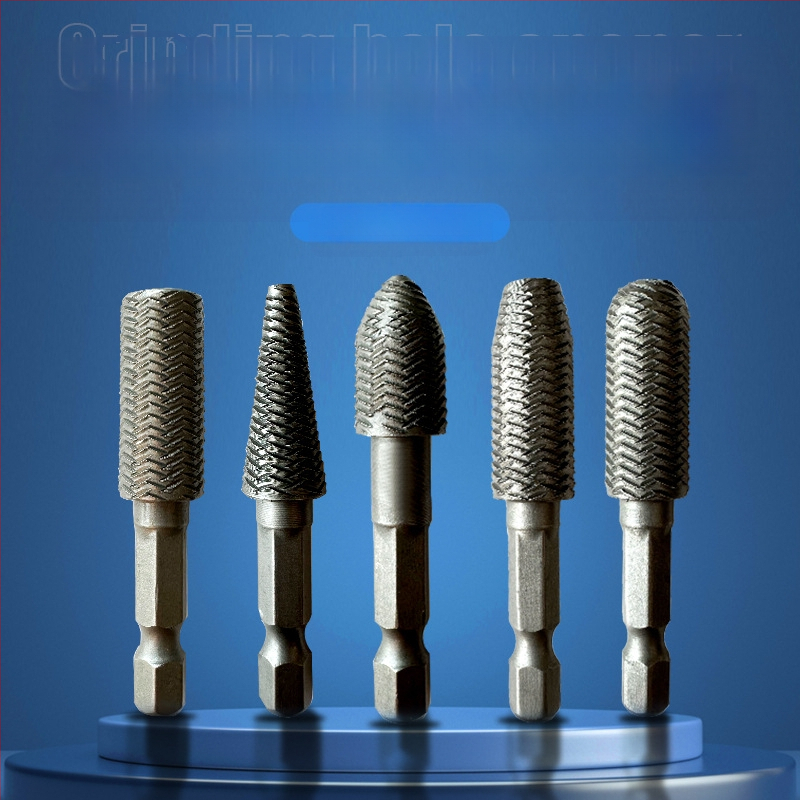 Medžio darbams skirtas pasukamų failų rinkinys su šešiakampiu rankena, anglies plienas, Hongtai 00000, 5 vnt.