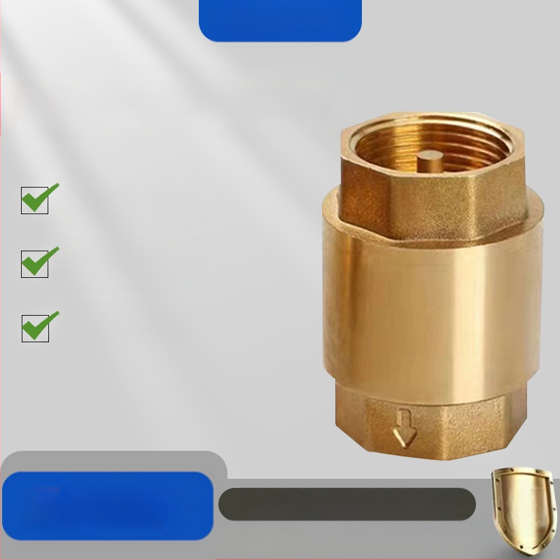 Horizontalni bakreni provjerni ventil s oprugom, za vodovod, jednostrani protok, hidrauličko upravljanje