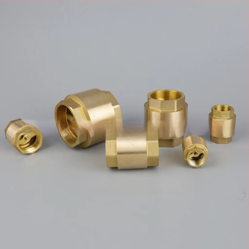 Horizontalni bakreni provjerni ventil s oprugom, za vodovod, jednostrani protok, hidrauličko upravljanje