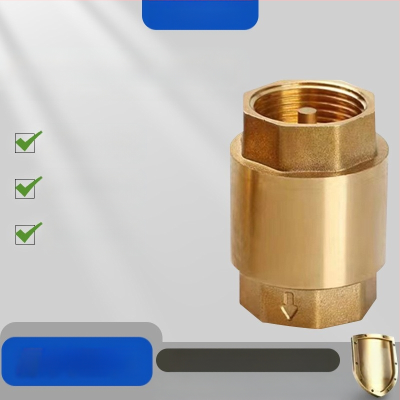 Horizontalni bakreni provjerni ventil s oprugom, za vodovod, jednostrani protok, hidrauličko upravljanje