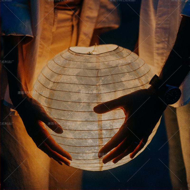 Φανάρι από χαρτί με θέμα Σελήνη και Πλανήτης, χειροποίητο, στρογγυλό σχήμα, DIY διακόσμηση για παιδικά πάρτι και σχολική διακόσμηση