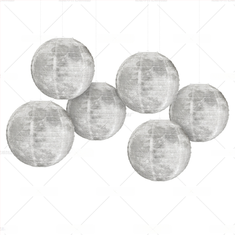 Φανάρι από χαρτί με θέμα Σελήνη και Πλανήτης, χειροποίητο, στρογγυλό σχήμα, DIY διακόσμηση για παιδικά πάρτι και σχολική διακόσμηση