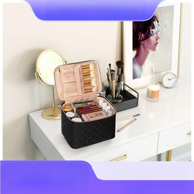 Φορητό κουτί αποθήκευσης καλλυντικών, πολλαπλά στρώματα, πολυλειτουργικός οργανωτής για κοσμήματα; υλικό κατά παραγγελία, εκτύπωση λογότυπου, κυκλοφόρησε το 2023, μοντέρνο και απλό στυλ.