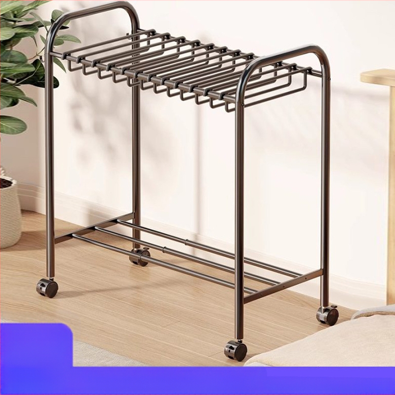 Kelnų laikymo stovas, grindinis, išimamas, daugiafunkcis, plieninių vamzdžių + PP konstrukcija, minimalistinis stilius