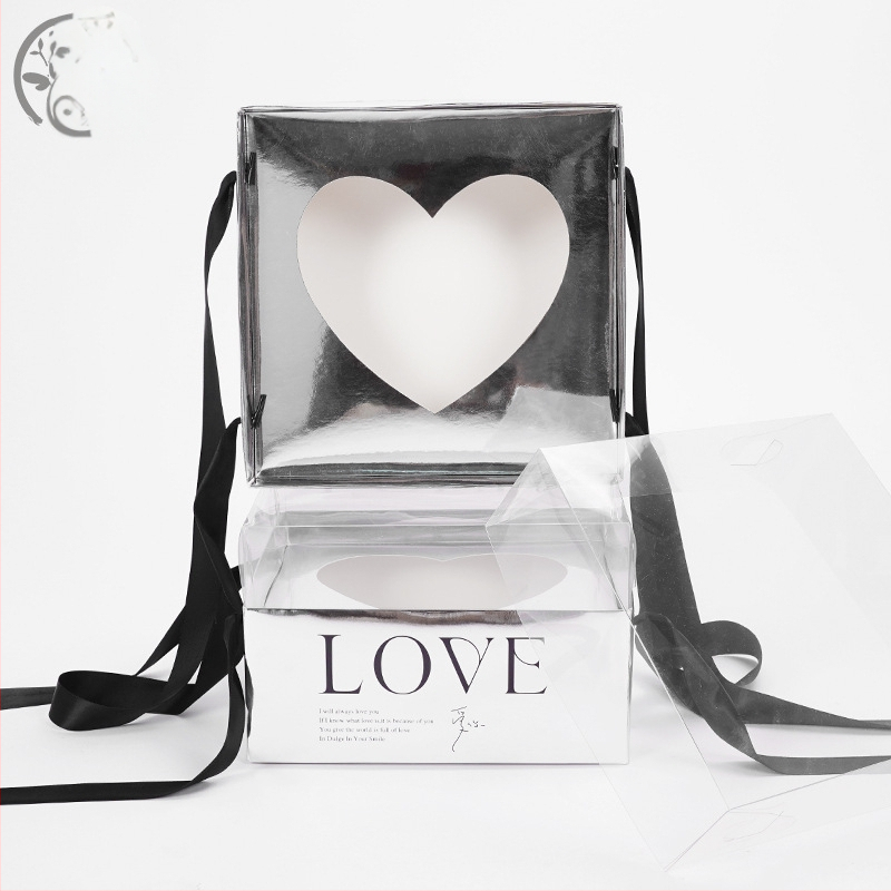 Sulankstoma dovanos dėžutė su veidrodžiu gėlėms, iš popieriaus