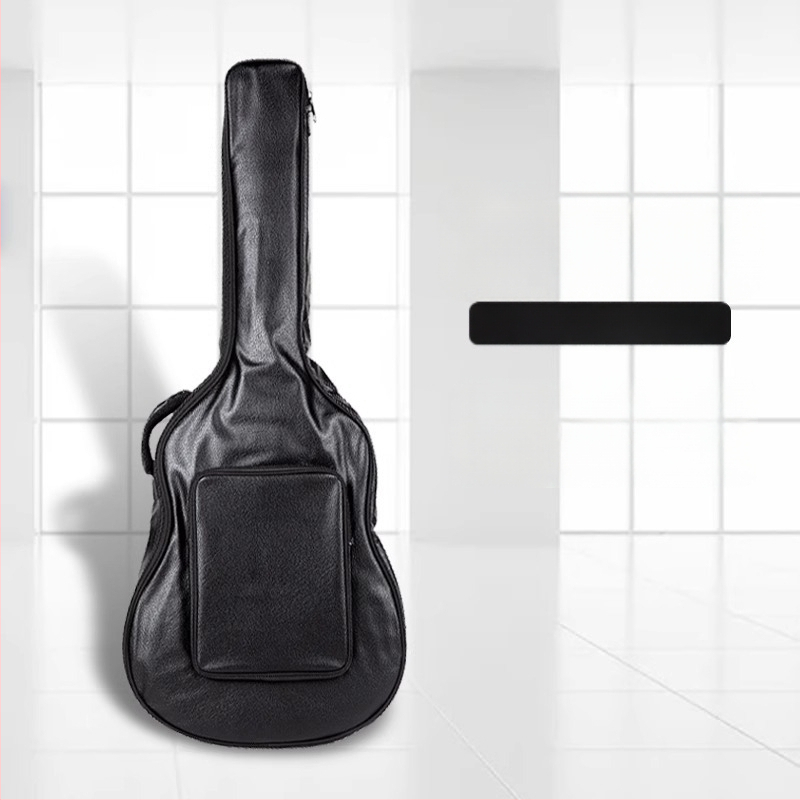 PU кожена чанта за китара, подплатена и водоустойчива, раница‑стил за акустична/фолк китара, нейлонова подплата