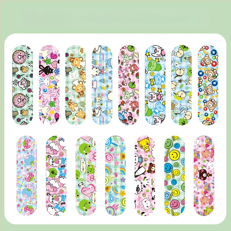 Παιδικός αδιάβροχος επίδεσμος σε μορφή καρτούν, μιας χρήσης, απαλό PE υλικό, 100 τεμάχια ανά κουτί, μάρκα Miaoqiling