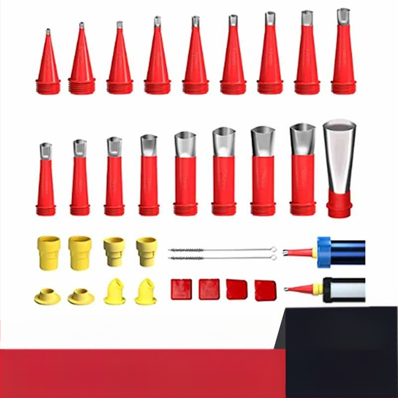 32 darabos tömítőkészlet újrahasználható rozsdamentes acél fúvókákkal, üveg- és szerkezeti ragasztókhoz (rozsdamentes acél + ABS)