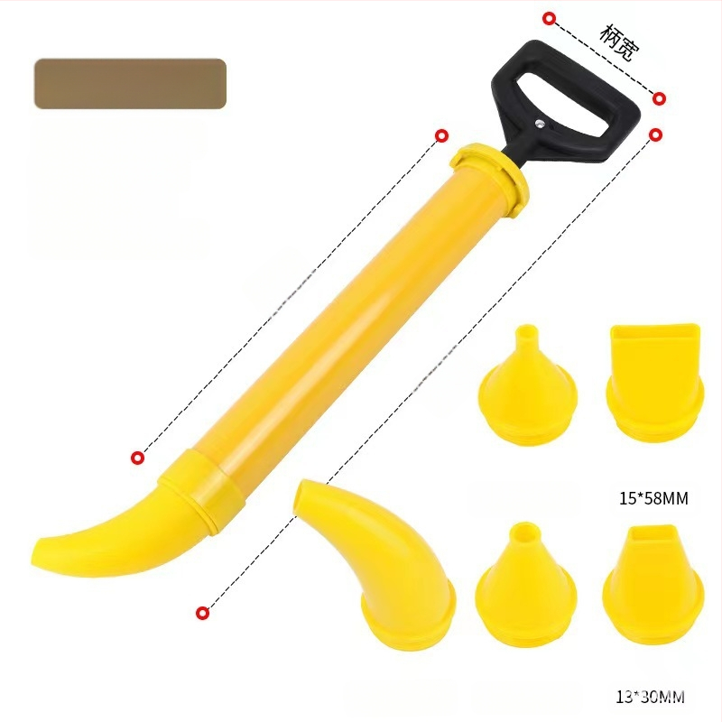 Пистолет за фуги за цимент и мазилка – комплект 4-в-1, пластмасова база и дръжка, 5 части