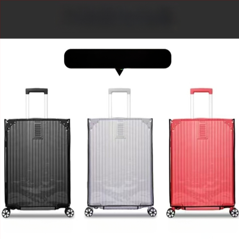 WSQ bagažo uždangalas — skaidrus, iš PVC/PET/matinio pluošto ir neausto audinį; dulkių apsauga; modernus minimalistinis dizainas; tinka kelionėms ir kosmetikai laikyti