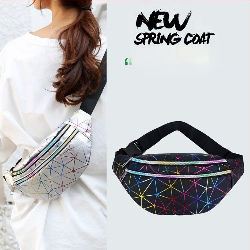 Női PU öv táska cipzárral, belső cipzáras zseb, háromdimenziós kialakítás, poliészter bélés