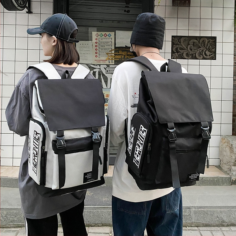 Ghiozdan pentru școală, unisex, stil coreean de stradă, capacitate 36–55 L, din poliester, compatibil cu laptop de 15 inci