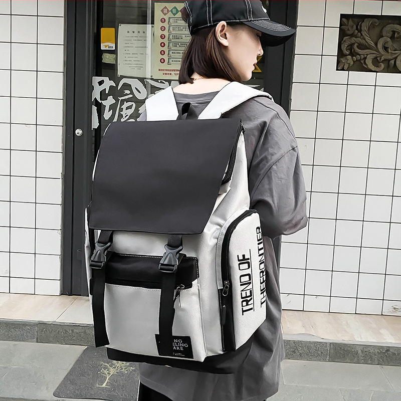 Ghiozdan pentru școală, unisex, stil coreean de stradă, capacitate 36–55 L, din poliester, compatibil cu laptop de 15 inci