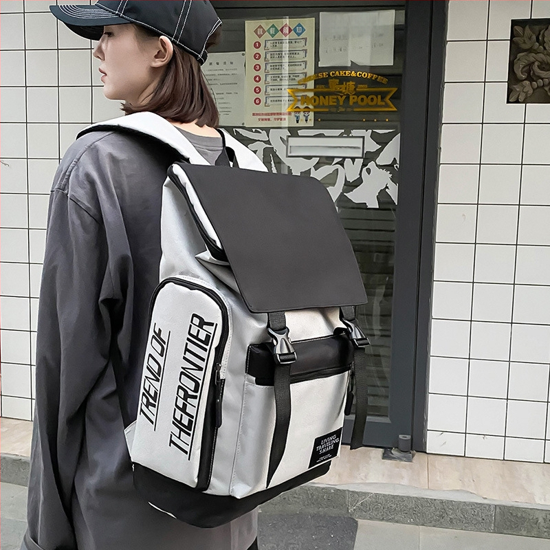 Ghiozdan pentru școală, unisex, stil coreean de stradă, capacitate 36–55 L, din poliester, compatibil cu laptop de 15 inci