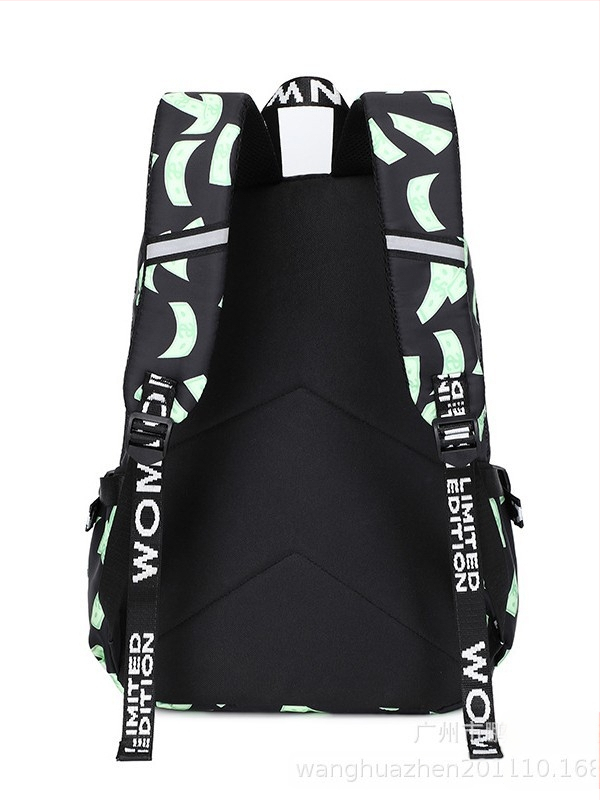 Unisex školska ranac s printsom ajkule — lagan, vodootporan, najlon, kapacitet ispod 20L, dvostruke naramenice, zatvaranje na rajsferšajl, unutarnji pretinci za telefon/ID/knjige