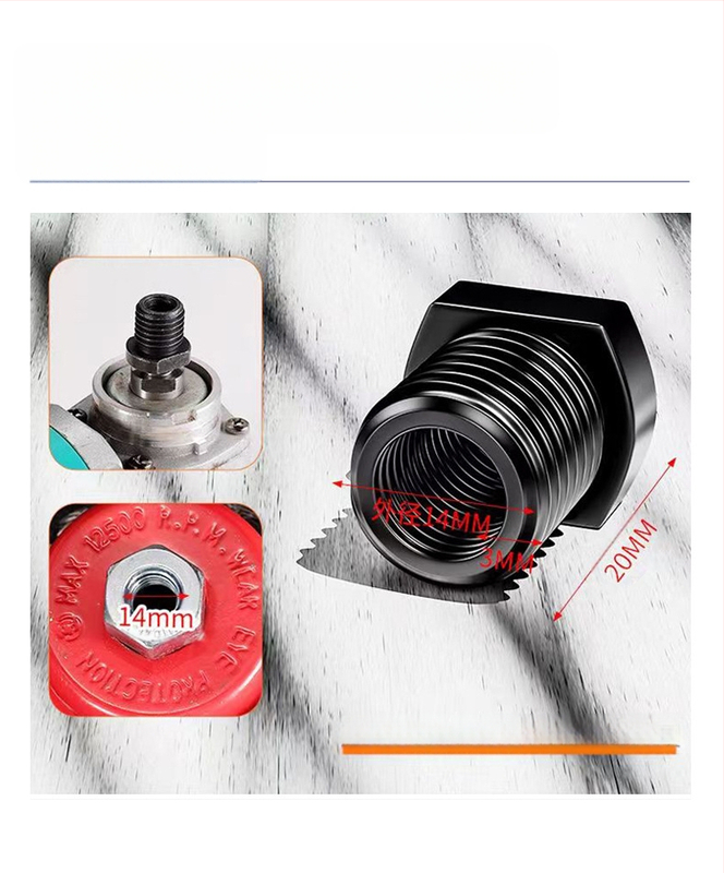 Sarokcsiszoló átalakító adapter M10-ről M14-re, szénacél, elektromos szerszám-kiegészítő
