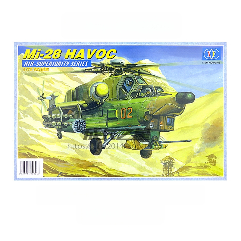 Mi-28 Havoc kariniai sraigtasparnis žaislas, mastelis 1:72, judančios dalys, surinkimas nereikalingas