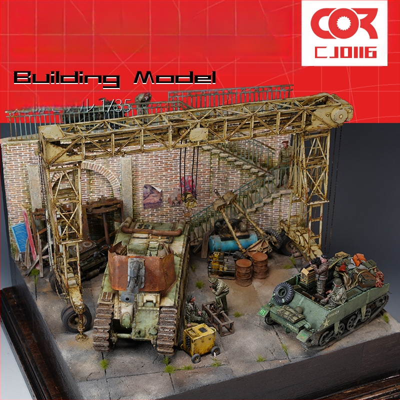 Дървен архитектурен модел за сцена - открит завод, комплект за сглобяване, марка Ke zuo, без електричество