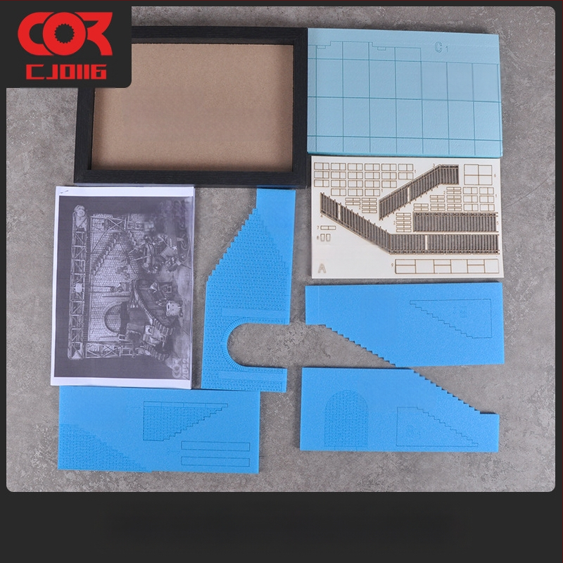 Дървен архитектурен модел за сцена - открит завод, комплект за сглобяване, марка Ke zuo, без електричество