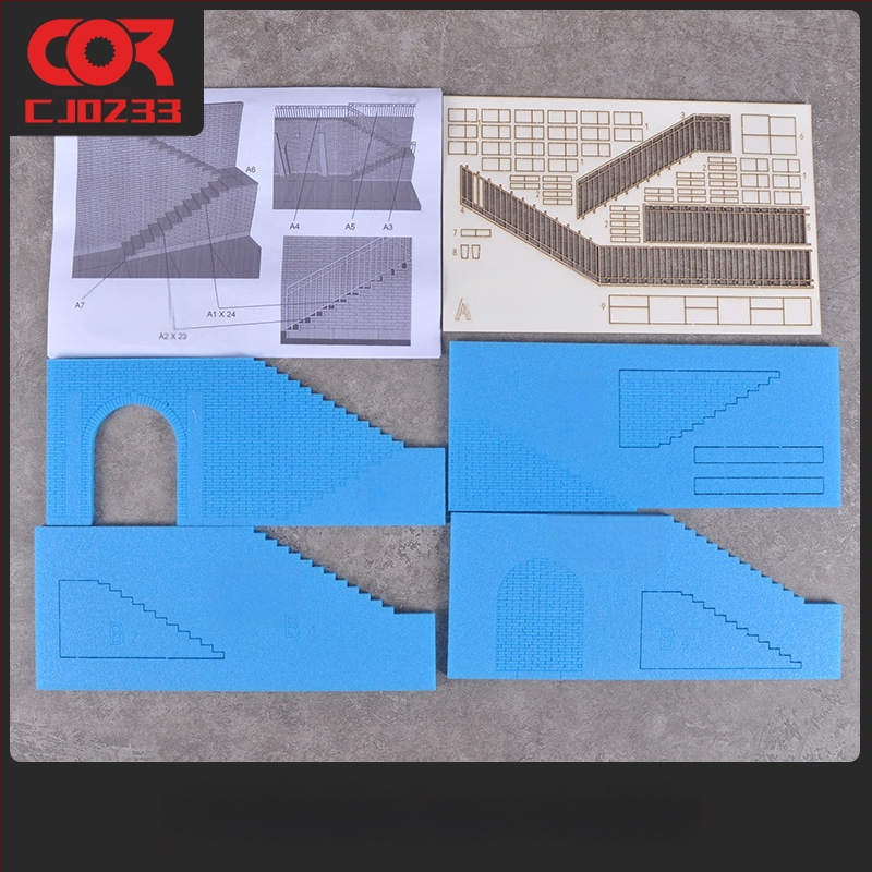 Дървен архитектурен модел за сцена - открит завод, комплект за сглобяване, марка Ke zuo, без електричество