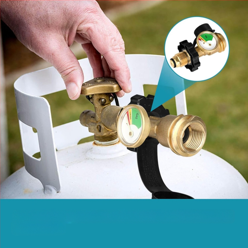 Vario dujų jungtis su POL sriegiais ir slėgio matuokliu — Amerikos QCC adapteris, Šiaurės Amerikos standarto sąsaja, SKU03037