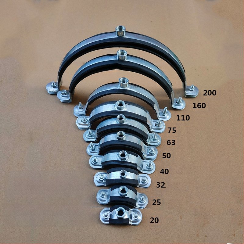 Galvanizirani željezni držač cijevi za PVC kanalizacijske cijevi i PPR vodovodne cijevi – fiksni klip