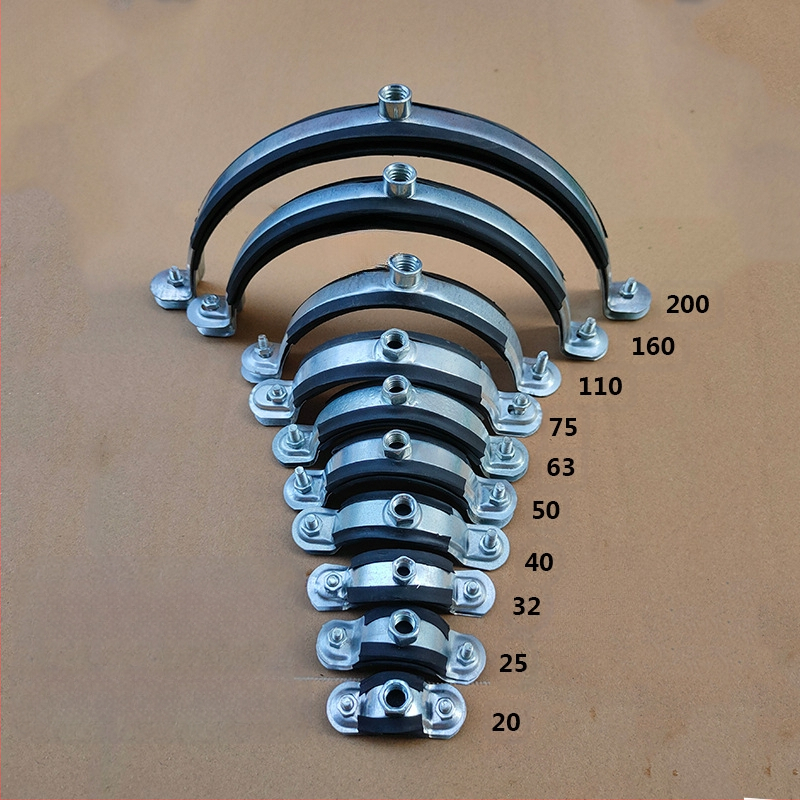 Galvanizirani željezni držač cijevi za PVC kanalizacijske cijevi i PPR vodovodne cijevi – fiksni klip