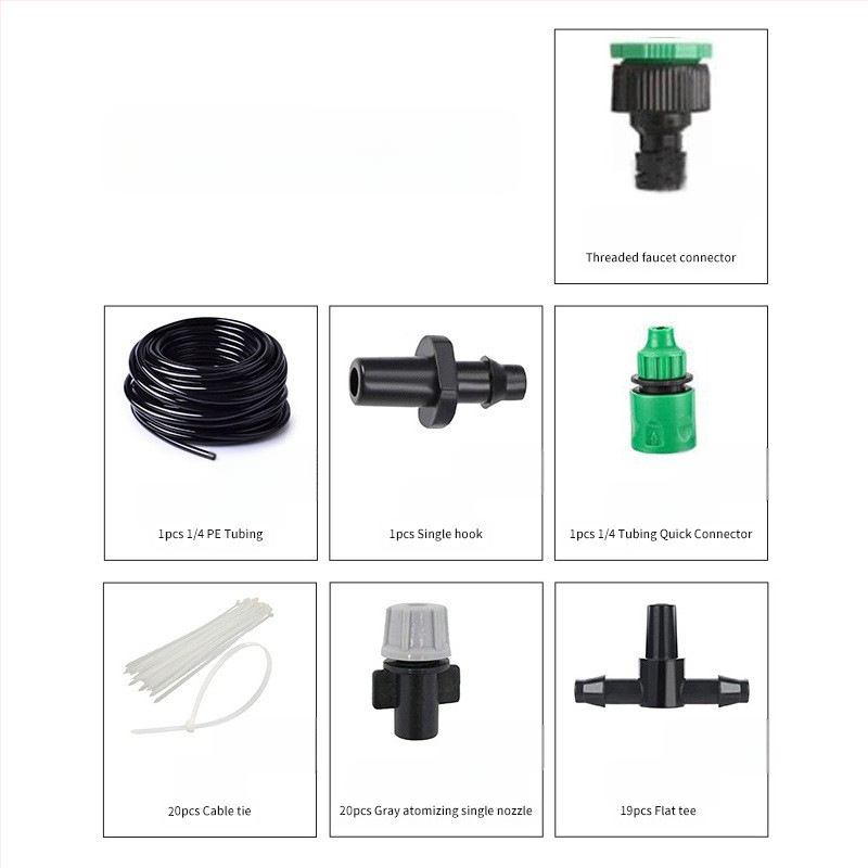 Set de irigare microspray — PVC, capacitate 500 ml, atomizare excelentă, pentru grădinărit casnic și spații verzi publice