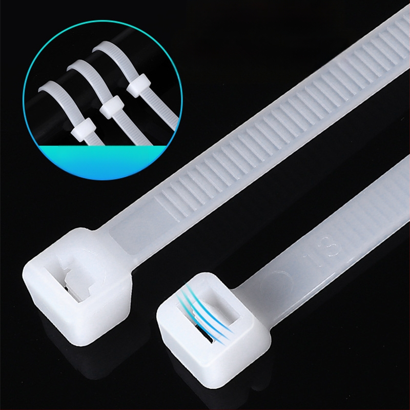 Savęs užfiksuojanti nailonin kabelinis laikiklis PA66 medžiaga, storis 1,2 mm, priešgaisrinės saugos klasė 95V-2, pramoniniam naudojimui