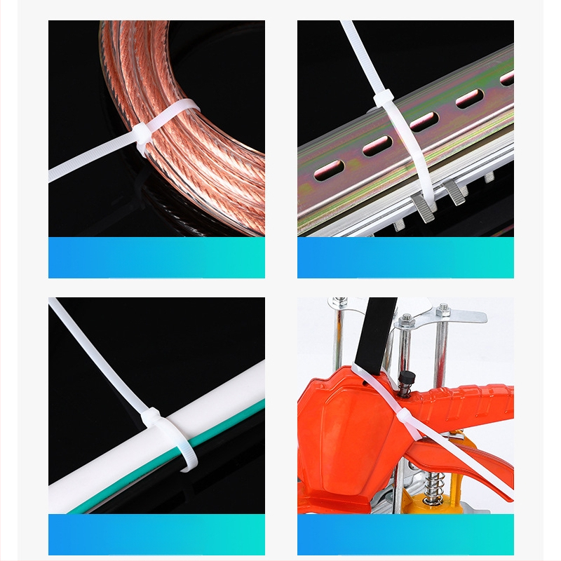 Savęs užfiksuojanti nailonin kabelinis laikiklis PA66 medžiaga, storis 1,2 mm, priešgaisrinės saugos klasė 95V-2, pramoniniam naudojimui