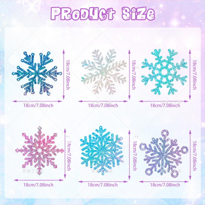 Decorațiune suspendată fulg de zăpadă pentru Crăciun — hârtie, ambalaj OPP cu card de spate, personalizare disponibilă, potrivită pentru Crăciun