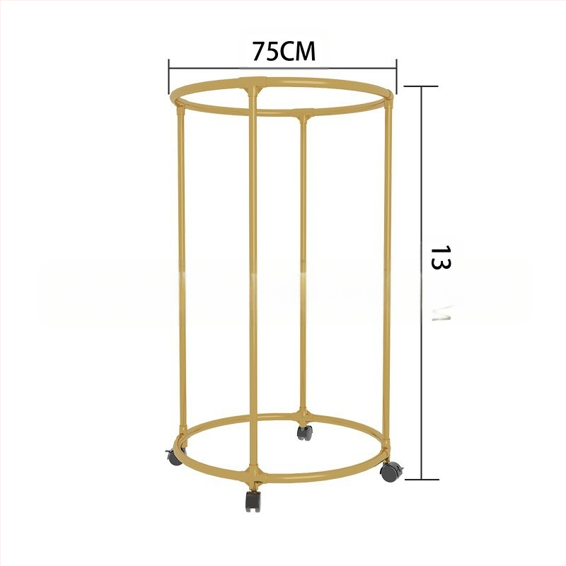 Железна кръгла сушилна стойка за дрехи с колела — въртяща се, многофункционална за балкон и открито